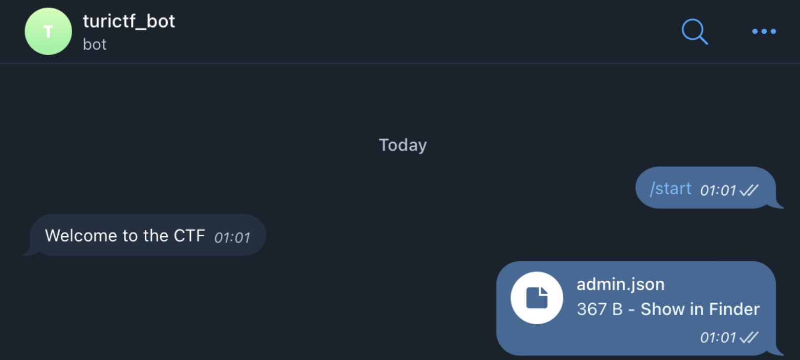 Uploading admin.json to telegram servers